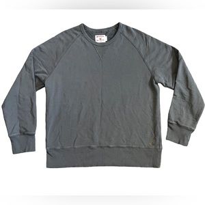 Birdwell Men’s Jalama Raglan Crew Sweatshirt Sz XL Faded Black 24oz Cotton EUC.